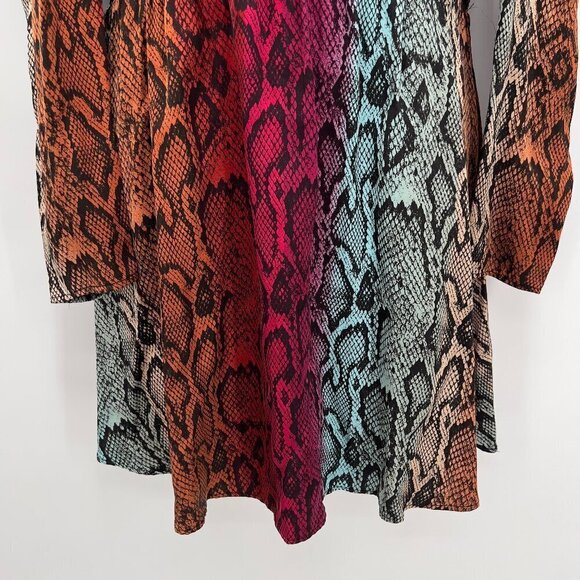 AFRM Women's Snake Ombre Cut-Out Back Smocked Waist Long Sleeves S/P NWT - Picture 4 of 15